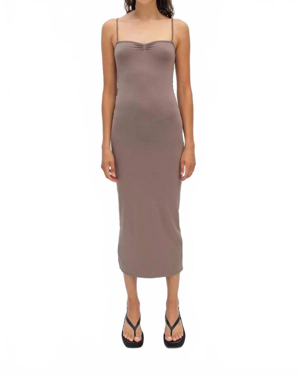 NEW TROIS eva midi dress in sand